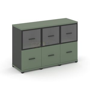 Шкаф три узкие секции, 2 ниши