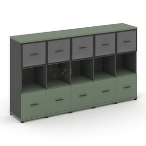 Шкаф пять узких секций, 3 ниши