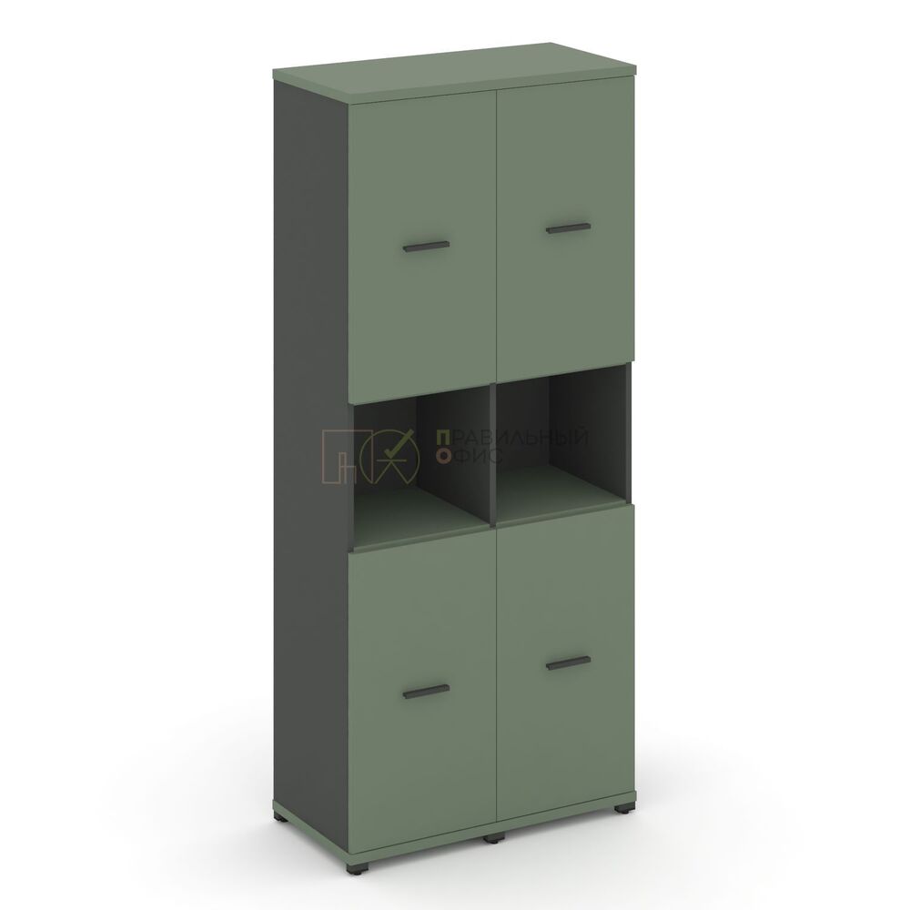 Шкаф две узкие секции, 5 ниш