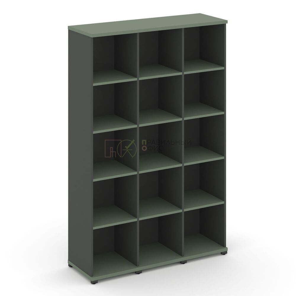 Стеллаж три узкие секции, 5 ниш