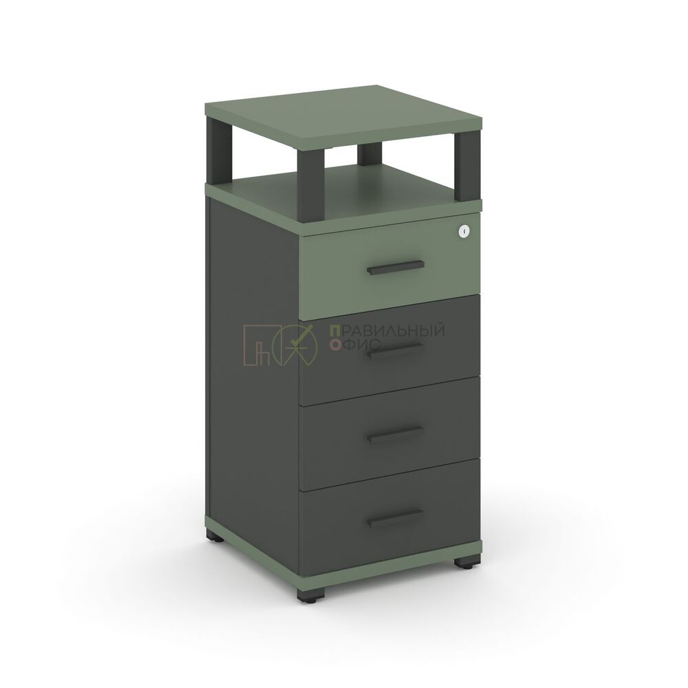 Тумба опорная/приставная 4 ящика с надставкой