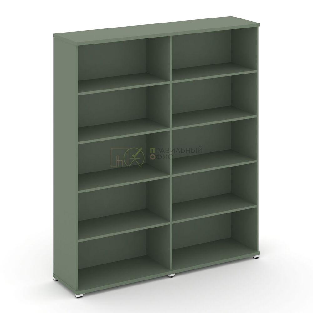 Стеллаж две широкие секции, 5 ниш