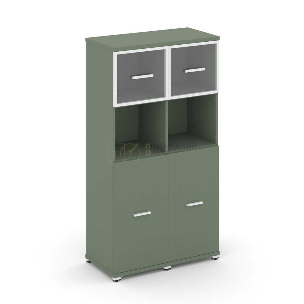 Шкаф две узкие секции, 4 ниши