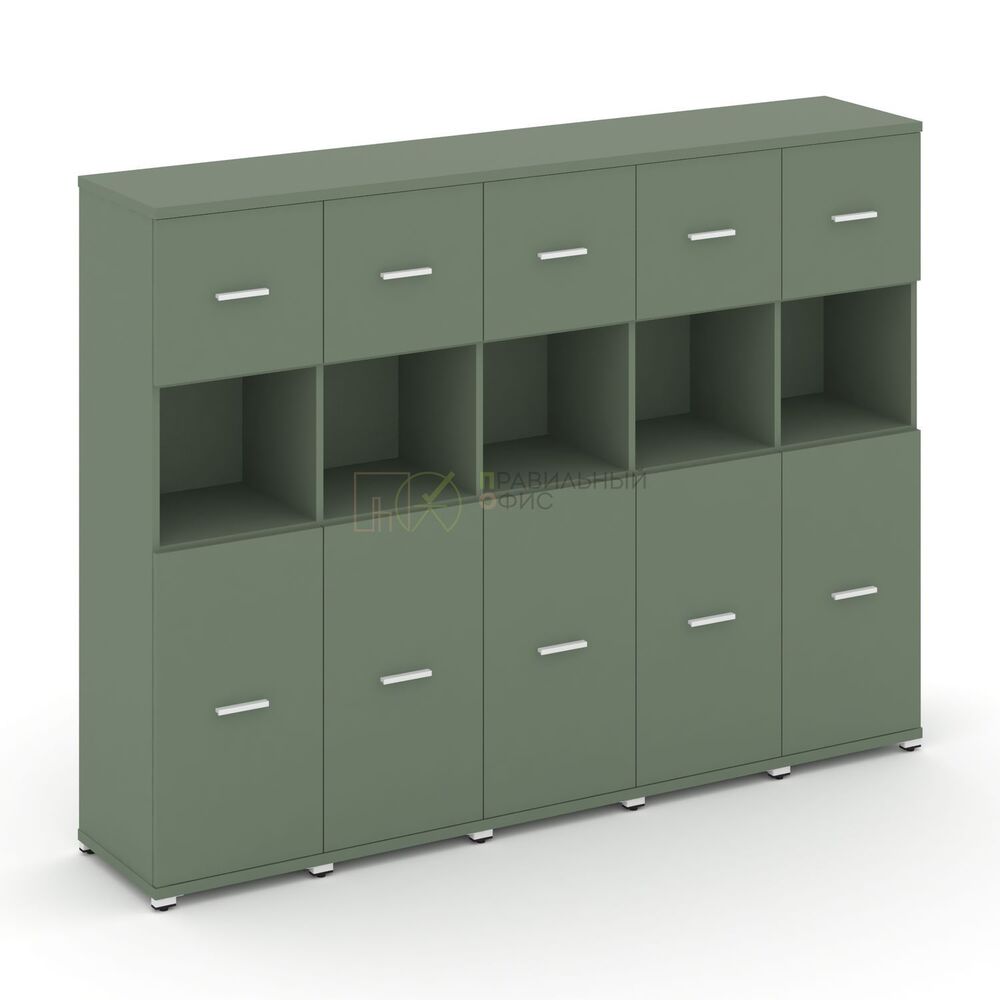 Шкаф пять узких секций, 4 ниши