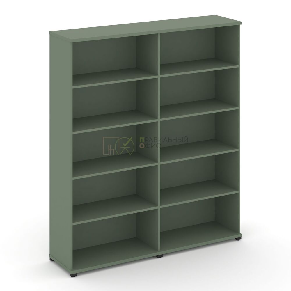 Стеллаж две широкие секции, 5 ниш