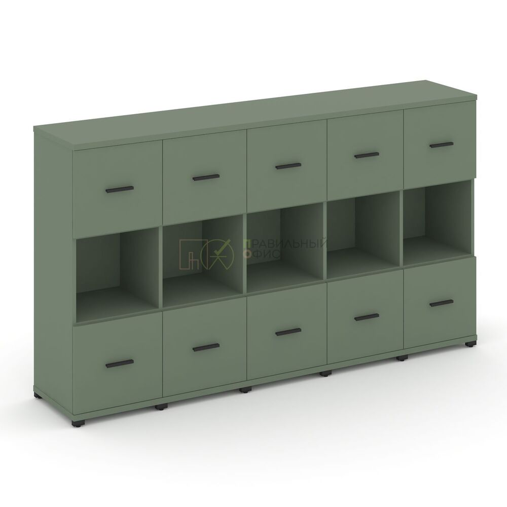 Шкаф пять узких секций, 3 ниши