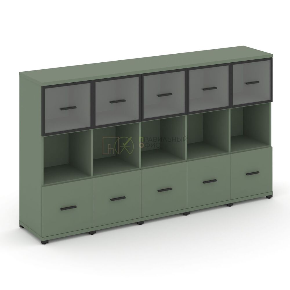 Шкаф пять узких секций, 3 ниши