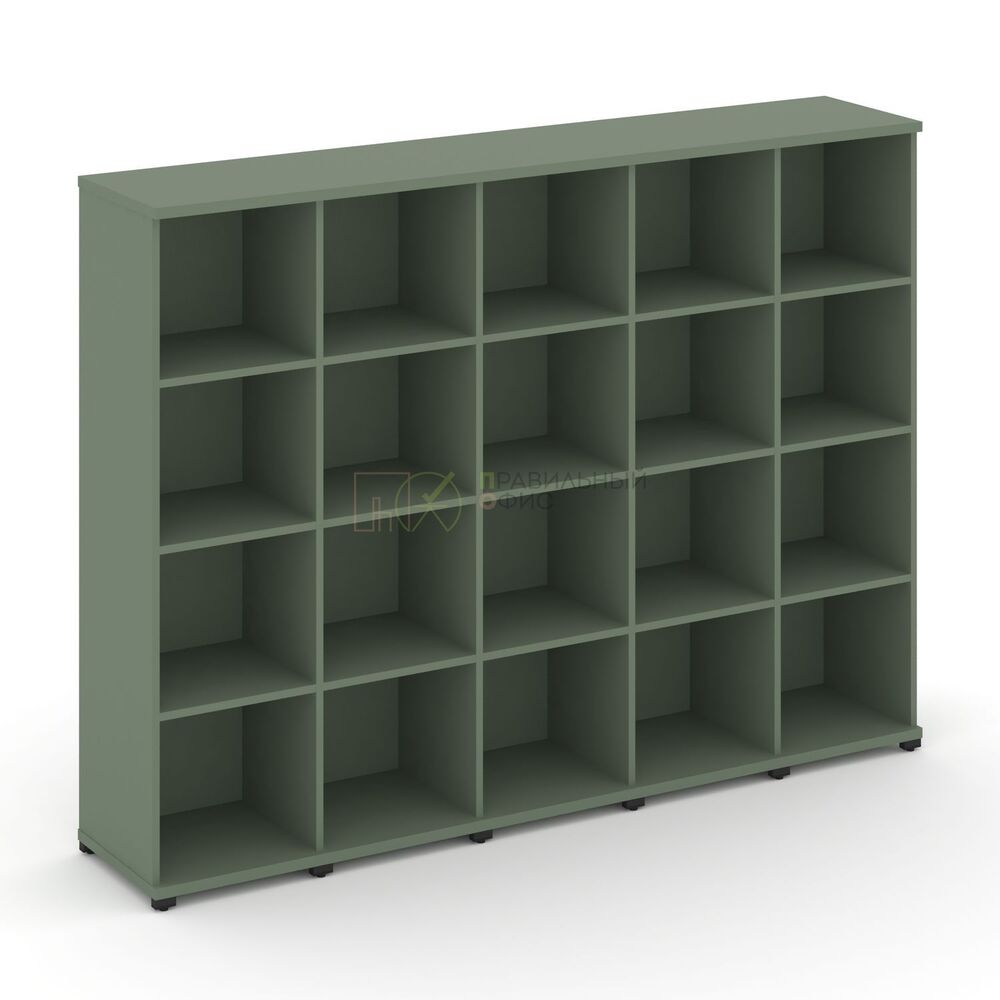 Стеллаж пять узких секций, 4 ниши