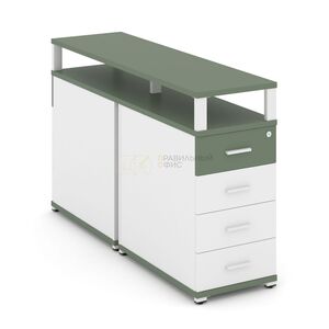 Тумба двухсторонняя опорная/приставная 4 ящика с надставкой