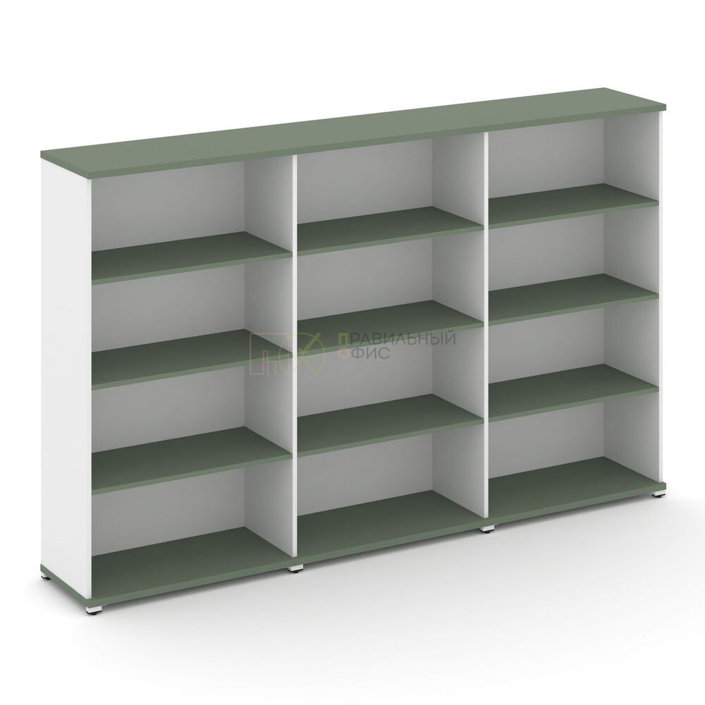 Стеллаж три широкие секции, 4 ниши