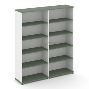 Стеллаж две широкие секции, 5 ниш