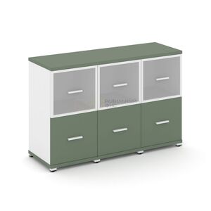 Шкаф три узкие секции, 2 ниши