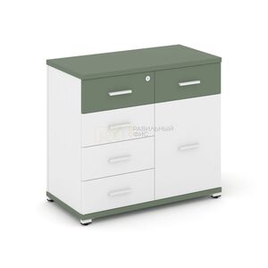 Тумба приставная широкая 5 ящиков + 1 распашной фасад