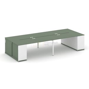 Рабочая станция с опорными шкафами купе