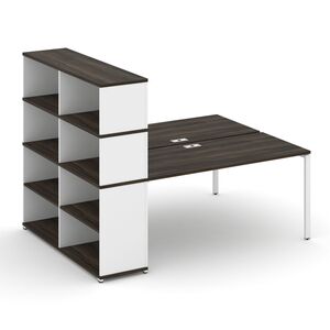 Рабочая станция с опорным стеллажом с надставкой высокой