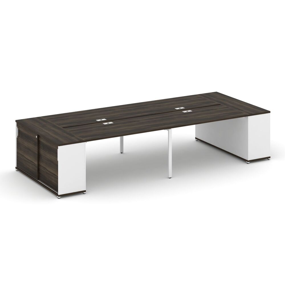 Рабочая станция с опорными шкафами купе