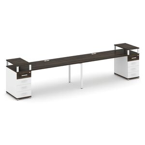 Рабочая станция на 2 места с двумя опорными тумбами