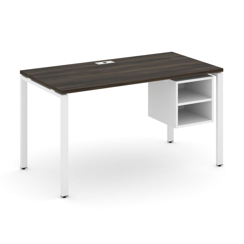 Стол рабочий с подвесной тумбой с двумя открытыми нишами