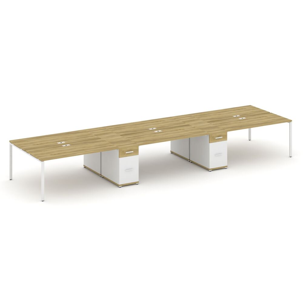 Рабочая станция на 6 мест с двумя опорными тумбами