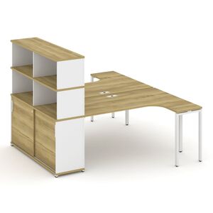 Рабочая станция с опорным шкафом-купе с надставкой высокой