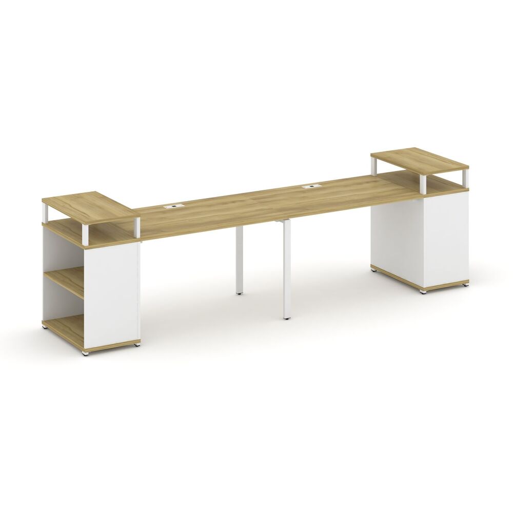 Рабочая станция с опорными стеллажами с верхними горизонтами