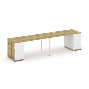 Рабочая станция с опорными шкафом купе