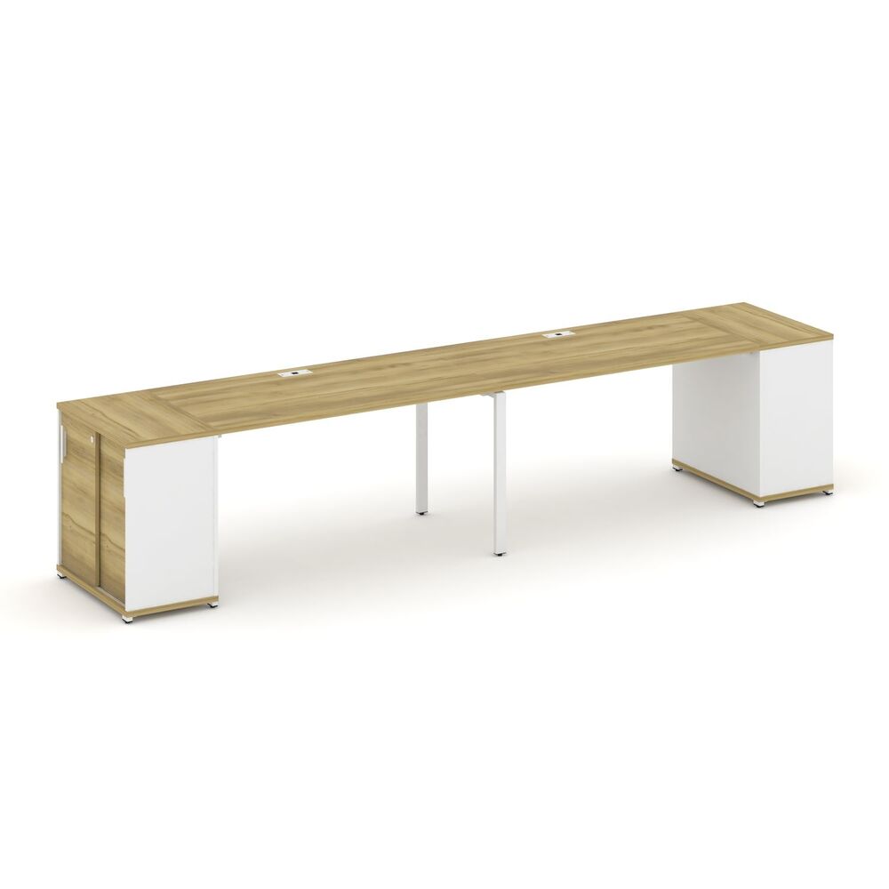 Рабочая станция с опорными шкафом купе