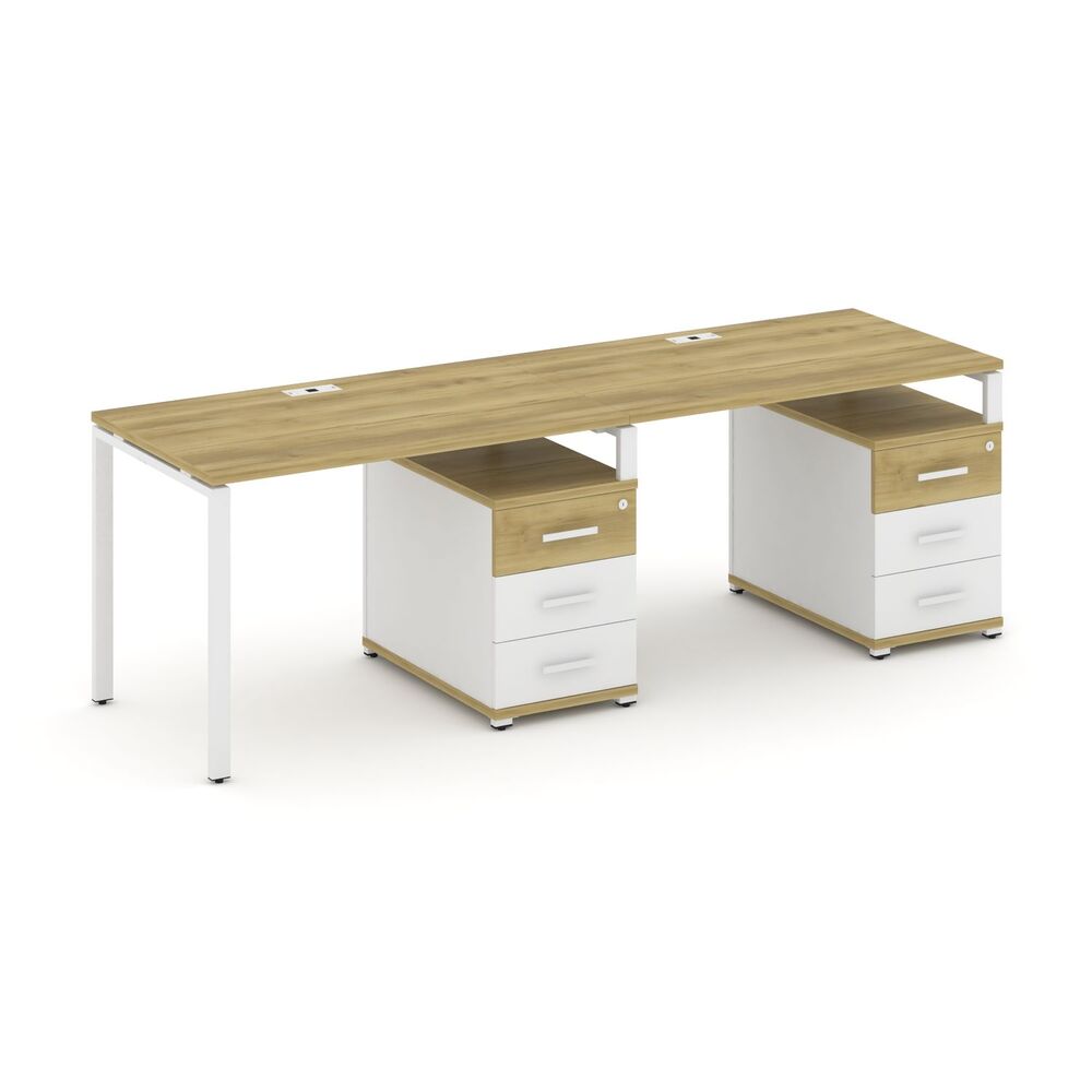 Рабочая станция на 2 места с двумя опорными тумбами