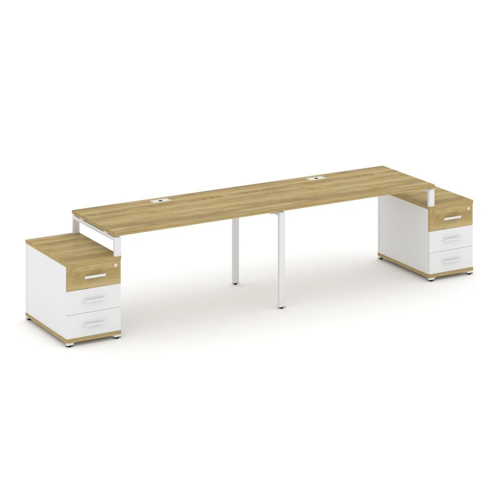 Рабочая станция на 2 места с двумя опорными тумбами