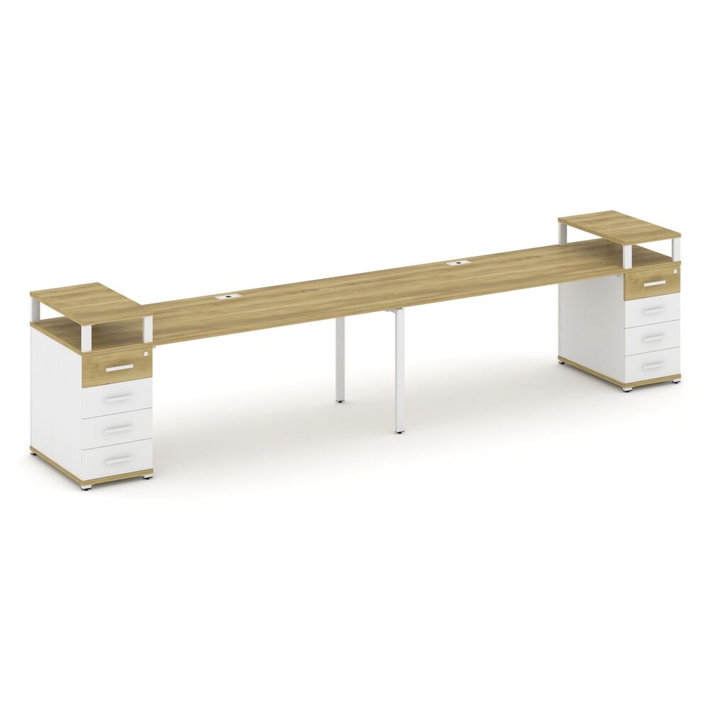 Рабочая станция на 2 места с двумя опорными тумбами