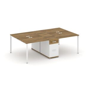 Рабочая станция на 4 места с одной опорной тумбой