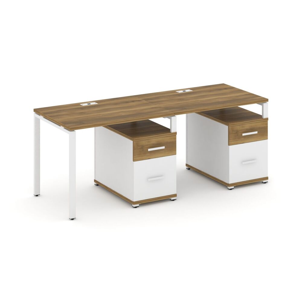 Рабочая станция на 2 места с двумя опорными тумбами