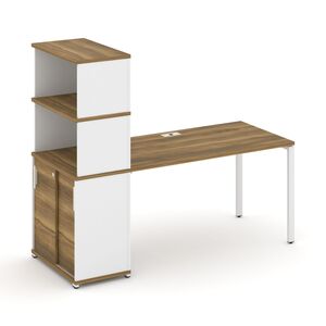 Стол рабочий с опорным шкафом купе с надставкой высокой
