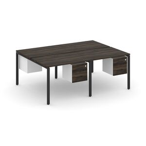 Рабочая станция двухсторонняя с подвесными тумбами на 4 места