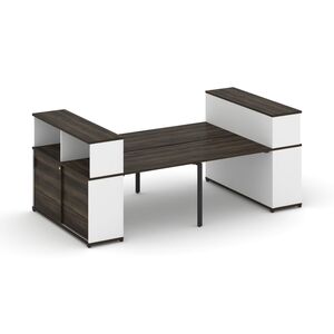 Рабочая станция с опорными шкафами купе с надставкой низкой