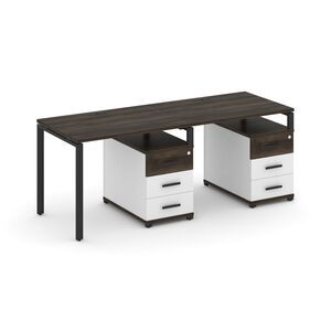 Рабочая станция на 2 места с двумя опорными тумбами