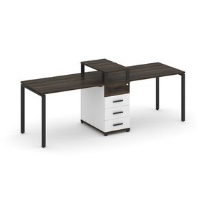 Рабочая станция на 2 места с одной опорной тумбой