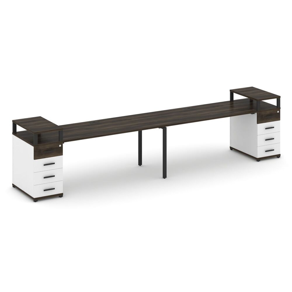 Рабочая станция на 2 места с двумя опорными тумбами