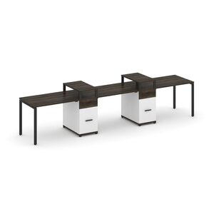 Рабочая станция на 3 места с двумя опорными тумбами