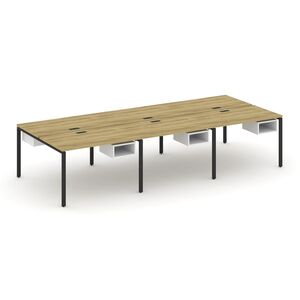 Рабочая станция двухсторонняя с подвесными тумбами на 6 мест