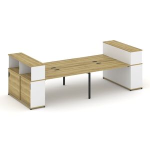 Рабочая станция с опорными шкафами купе с надставкой низкой