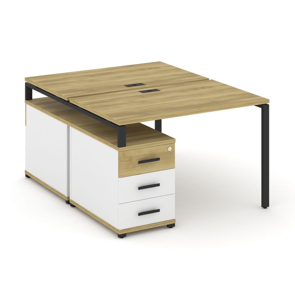 Рабочая станция на 2 места с двухсторонней опорной тумбой