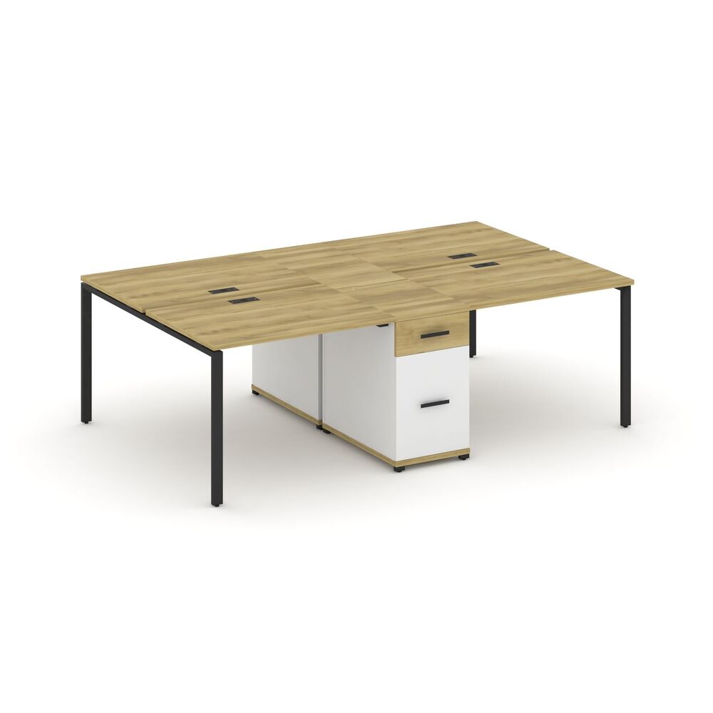 Рабочая станция на 4 места с одной опорной тумбой