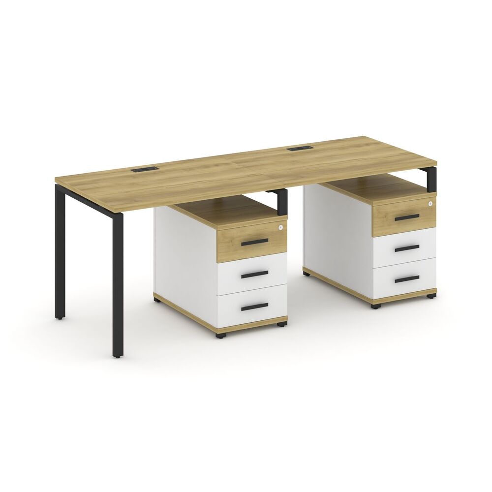 Рабочая станция на 2 места с двумя опорными тумбами