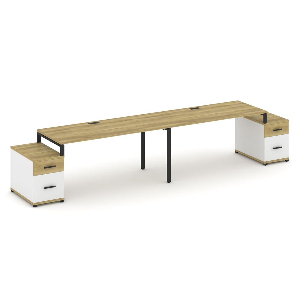 Рабочая станция на 2 места с двумя опорными тумбами