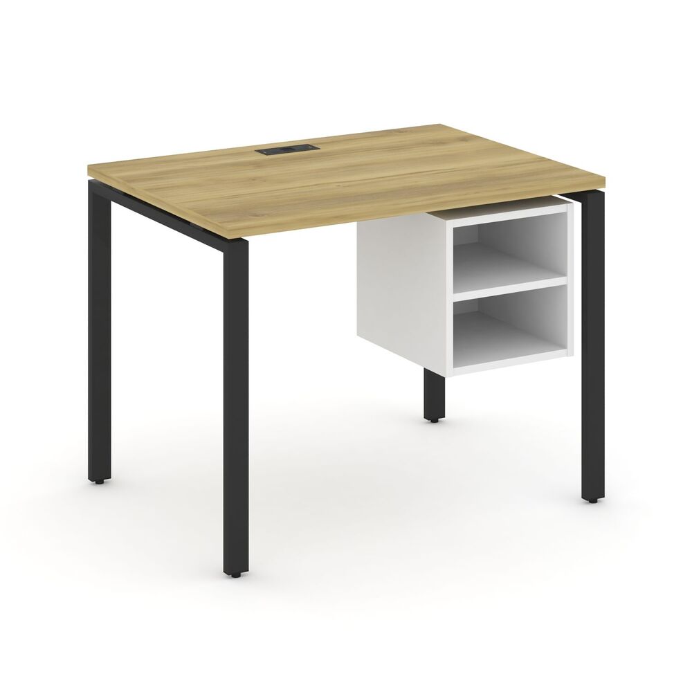 Стол рабочий с подвесной тумбой с двумя открытыми нишами