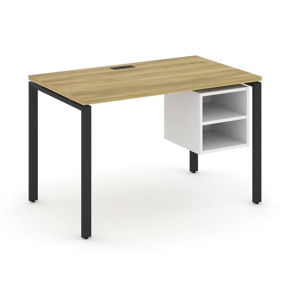 Стол рабочий с подвесной тумбой с двумя открытыми нишами