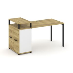 Стол рабочий с опорным распашным шкафом с верхним горизонтом