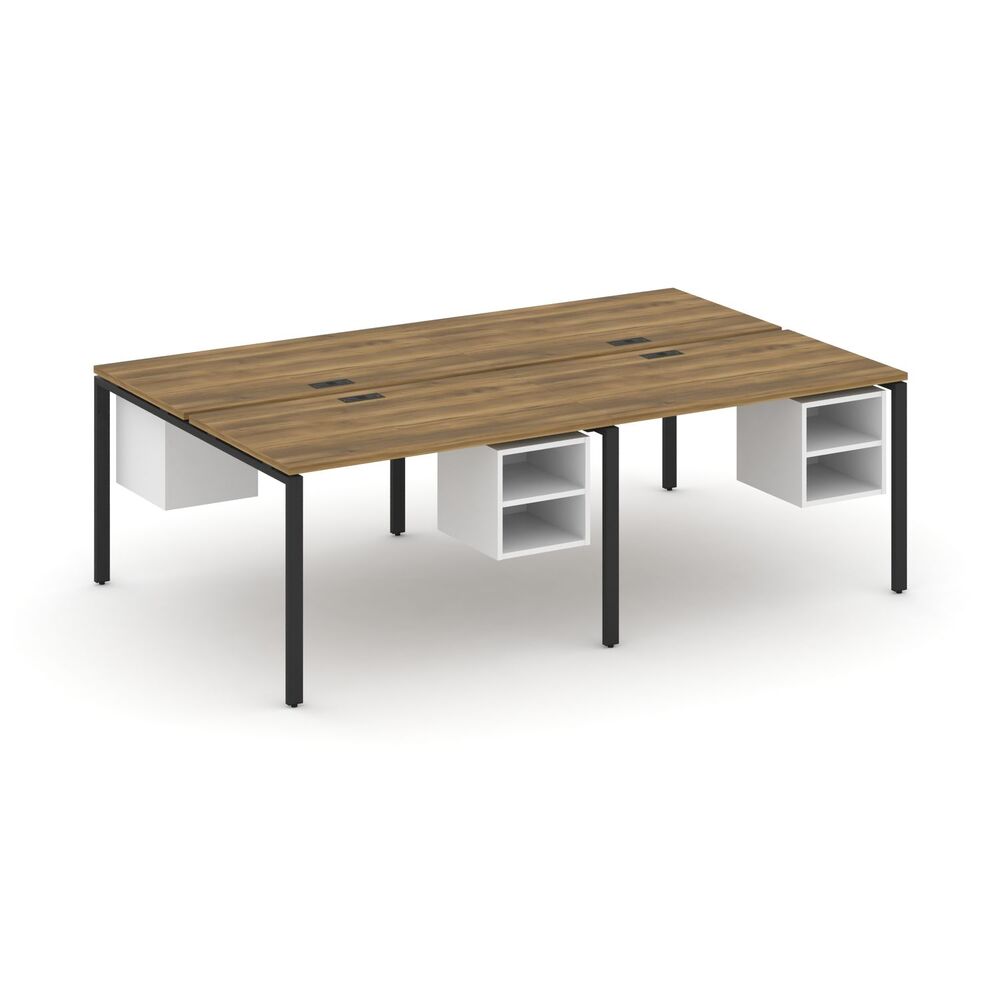 Рабочая станция двухсторонняя с подвесными тумбами на 4 места