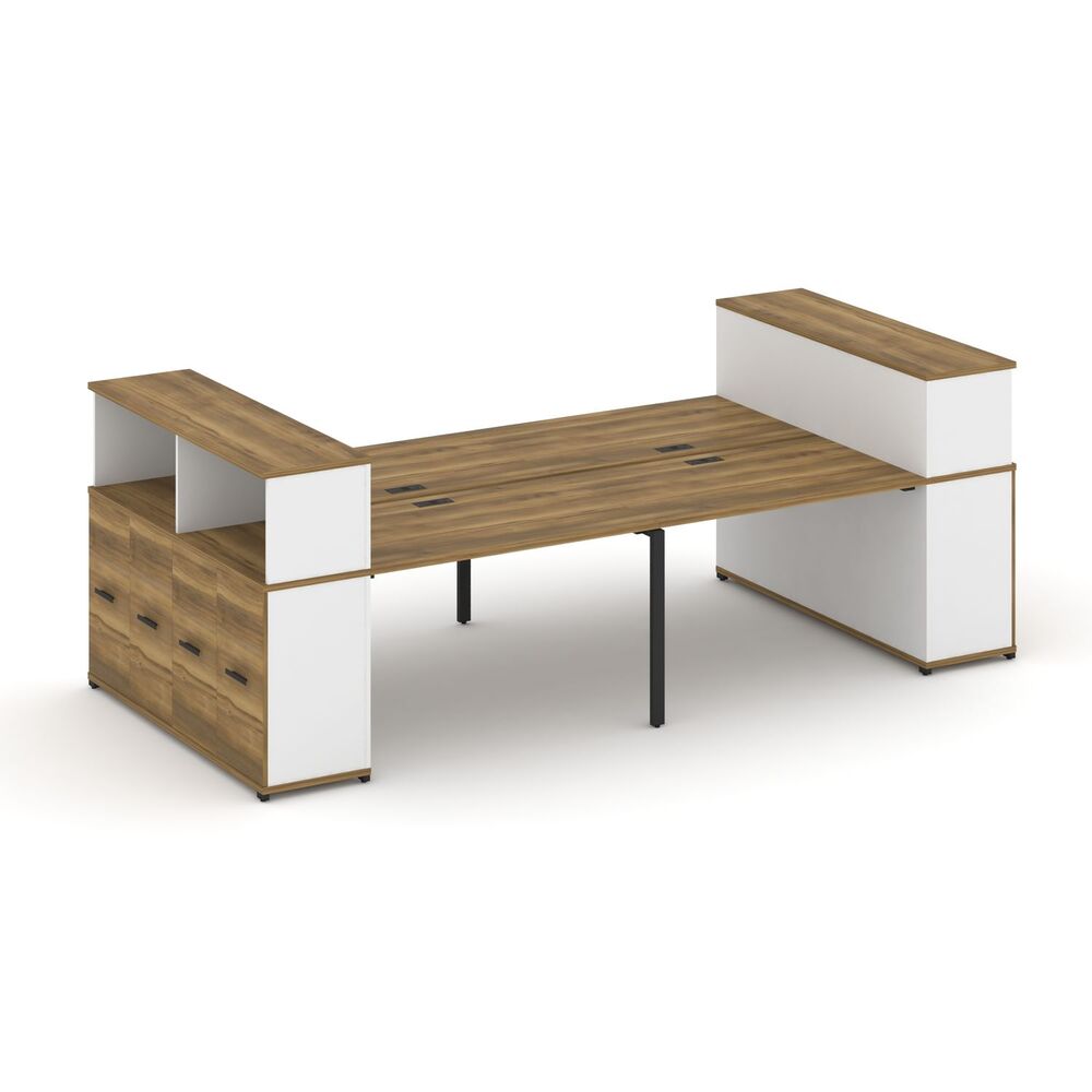 Рабочая станция с опорными распашными шкафоми с надставкой низкой